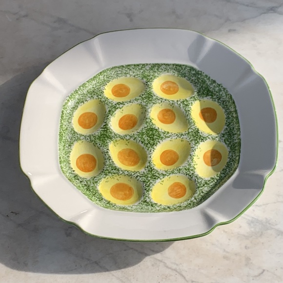 LAURIE GATE LOS ANGELES POTTERY DEVILED EGGS PLATTER VINTAGE CERAMIC - Picture 4 of 6